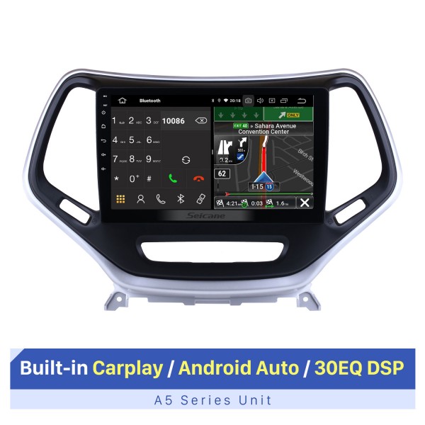 Écran tactile IPS de 9 pouces pour 2016 Jeep Grand Cherokee Android 10.0 Radio GPS OBD2 4G WIFI Commande au volant TV numérique Bluetooth Musique