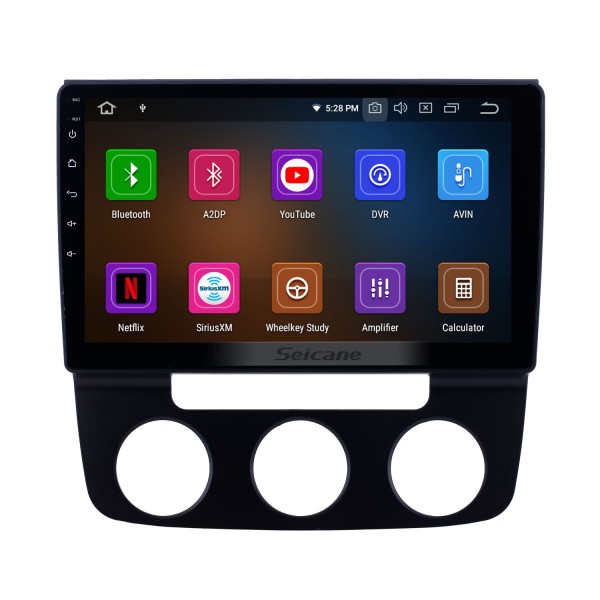 10,1 pouces Android 13.0 Radio de navigation GPS pour 2006-2010 VW Volkswagen Bora Manual A/C avec écran tactile HD Prise en charge Bluetooth Carplay 1080P