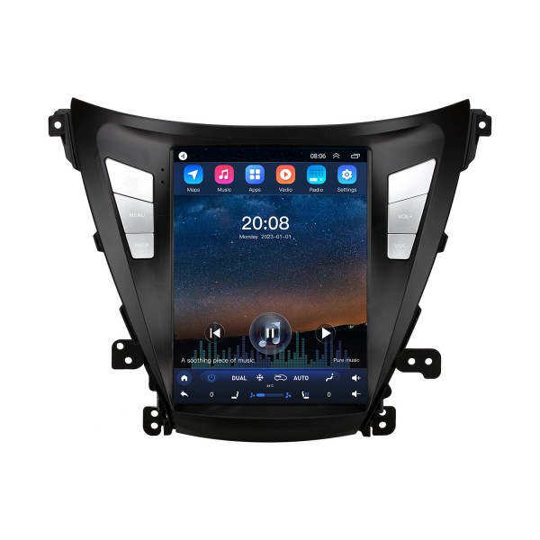 OEM 9,7 pouces Android 10.0 pour 2013-2016 HYUNDAI ELANTRA OVERSEAS EDITION Radio de navigation GPS LHD avec écran tactile Prise en charge Bluetooth WIFI TPMS Carplay DAB +