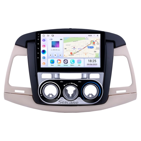 Android 13.0 Radio de navigation GPS à écran tactile de 9 pouces pour Toyota Innova 2007-2011 Climatisation manuelle avec prise en charge Bluetooth USB WIFI Carplay SWC Caméra arrière