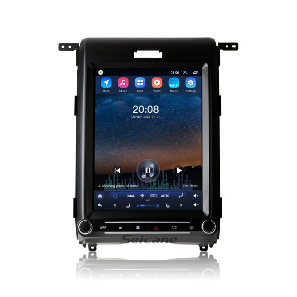 Carplay OEM 12,1 pouces Android 10.0 pour 2009 2010 2011-2013 Ford F150 Radio Android Auto Système de navigation GPS avec écran tactile HD Prise en charge Bluetooth OBD2 DVR