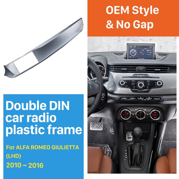 Radio DOUBLE DIN voiture Fascia pour la période 2010-2016 ALFA ROMEO GIULIETTA Left Hand Drive (LHD) Installation stéréo Frame Kit panneau de garnissage