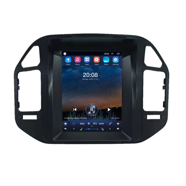 OEM Android 10.0 pour 2008 Mitsubish Pajero V73 avec système de navigation GPS à écran tactile Bluetooth HD de 9,7 pouces Prise en charge de Carplay Caméra à 360 ° DAB + DSP OBD2 DVR