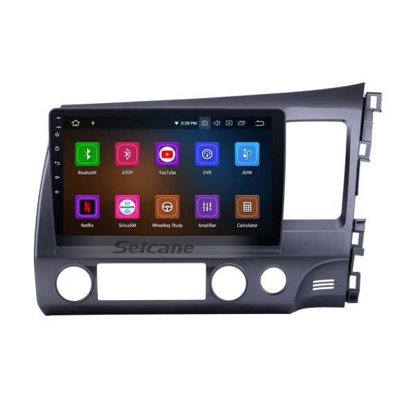 10,1 pouces 2006-2011 Honda Civic RHD Android 13.0 Radio CD Système GPS stéréo de voiture avec 3G WiFi Bluetooth Musique Caméra de recul Miroir Lien OBD2 Commande au volant Vidéo HD 1080P