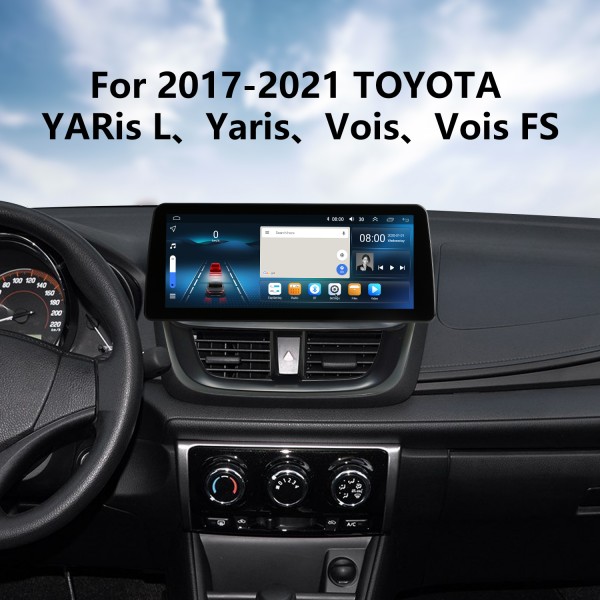 Android 12.0 Carplay 12,3 pouces Écran complet pour 2017 2018 2019-2021 TOYOTA YARis L Yaris Vois Vois FS Radio de navigation GPS avec Bluetooth