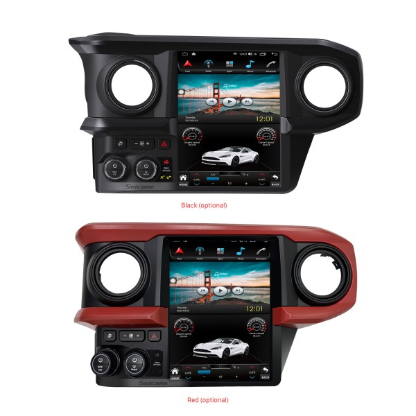 Pour Toyota Tacoma 2016 2017 2018-2022 12,1 pouces Carplay Radio Android 9.0 HD écran tactile Navigation GPS avec prise en charge Bluetooth TPMS AHD caméra