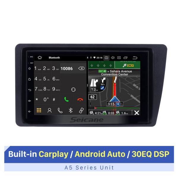 7 pouces Android 10.0 Système de navigation GPS stéréo pour Honda Civic 2001-2005 avec WiFi Bluetooth 1080P HD Écran tactile AUX FM support OBD2 SWC