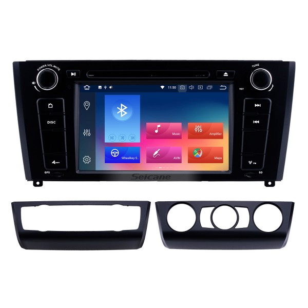 7 pouces Android 10.0 HD Écran tactile 1024 * 600 2004-2012 BMW Série 1 E81 E82 116i 118i 120i 130i avec radio Bluetooth Système de navigation DVD AUX WIFI Lien miroir OBD2