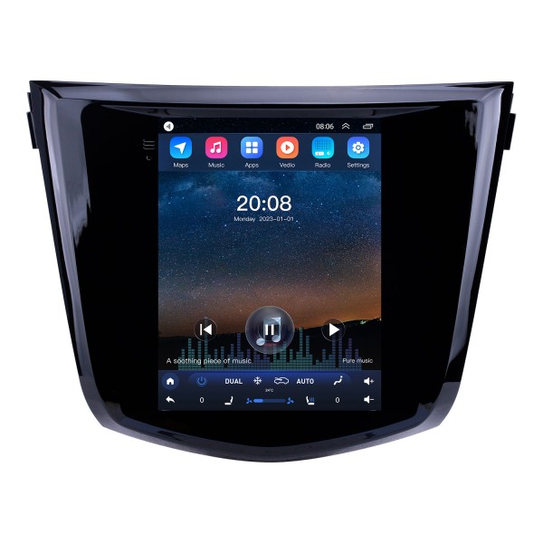9,7 pouces Android 10.0 pour 2014 Nissan X-Trail Qashqai Radio Système de navigation GPS avec écran tactile HD Prise en charge Bluetooth Carplay TPMS