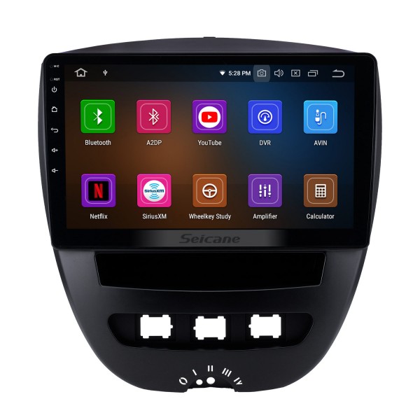10,1 pouces Android 13.0 Radio pour 2005-2014 Toyota Aygo Bluetooth Wifi HD Écran tactile Navigation GPS Carplay Prise en charge USB DVR TV numérique TPMS
