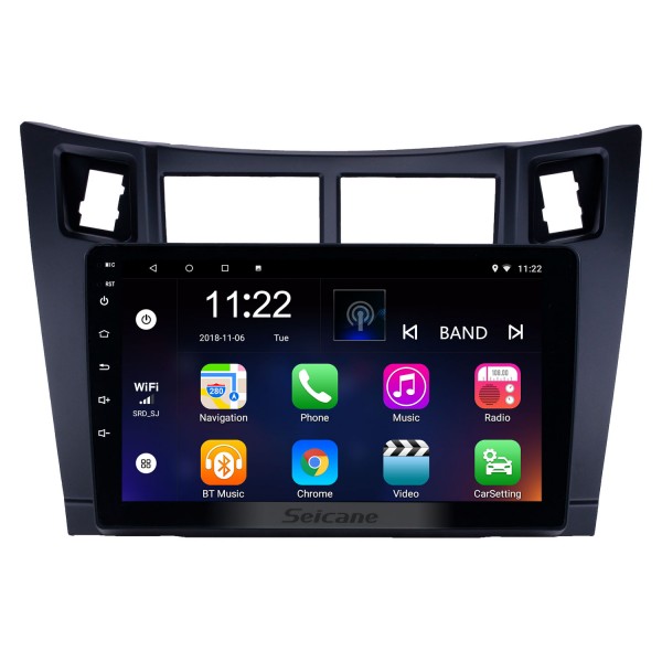 2005-2011 Toyota Yaris Vitz Platz Android 13.0 Écran tactile 9 pouces Unité principale Bluetooth Radio de navigation GPS avec prise en charge AUX WIFI OBD2 DVR SWC Carplay