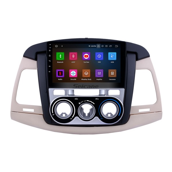 2007-2011 Toyota Innova Manual A/C Android 12.0 Radio de navigation GPS 9 pouces Bluetooth HD Écran tactile USB Carplay Musique prise en charge TPMS DAB+ Vidéo 1080P