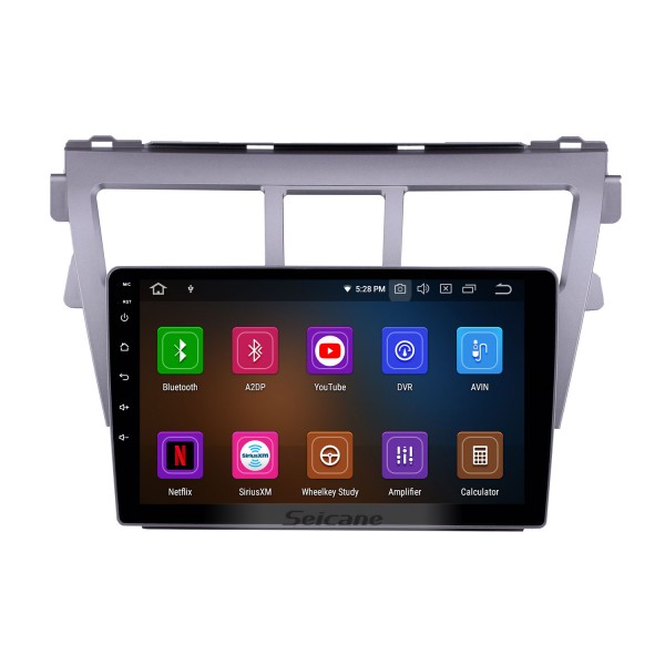 9 pouces 2007-2012 Toyota Vios Android 12.0 HD système de navigation GPS à écran tactile automatique stéréo soutien voiture stéréo OBDII 3G / 4G WIFI contrôle vidéo volant DVR