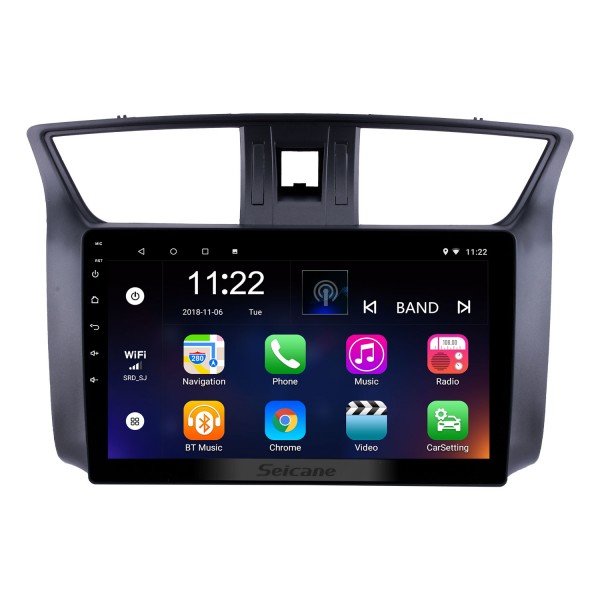 10,1 pouces 2012-2016 Nissan Sylphy Android 13.0 HD Écran tactile GPS Unité principale Navi Radio USB Prise en charge Bluetooth WIFI Lien miroir DVR OBD2 TPMS Aux