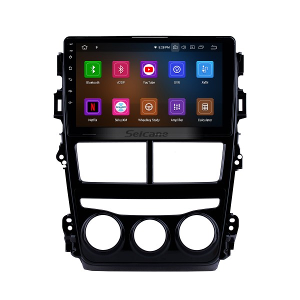 Android 12.0 HD Écran tactile 9 pouces Unité principale de navigation GPS pour 2018 Toyota Vios/Yaris LHD Climatiseur manuel Voiture Auto Stéréo Bluetooth Téléphone Miroir Lien Wifi FM RDS USB Caméra de recul