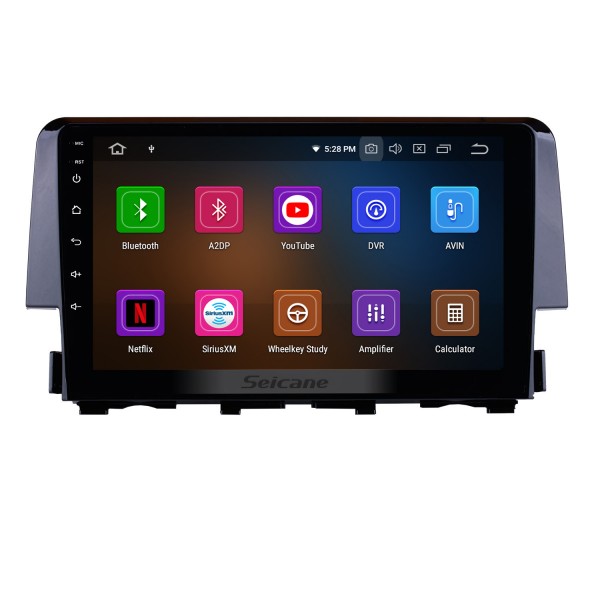 9 pouces Android 12.0 pour 2016 HONDA CIVIC HD Radio à écran tactile Navigation GPS Bluetooth WIFI Lien miroir USB Aux Caméra de recul OBDII TPMS 1080P vidéo