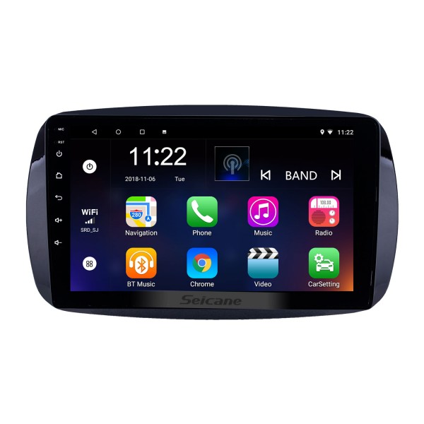 Écran tactile HD 9 pouces Android 13.0 Radio de navigation GPS pour 2016 Mercedes Benz Smart avec prise en charge Bluetooth AUX DVR Carplay OBD Commande au volant