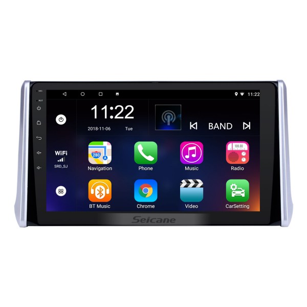 10,1 pouces Android 13.0 HD Radio de navigation GPS à écran tactile pour Toyota RAV4 2019-2021 avec prise en charge Bluetooth USB WIFI AUX Carplay Caméra arrière OBD TPMS