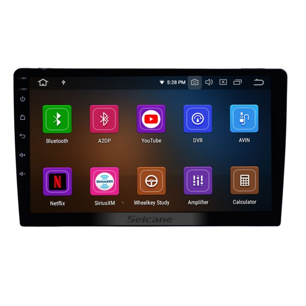 Autoradio 10,1 pouces Android 12.0 Système de navigation GPS universel avec écran tactile Bluetooth HD Prise en charge WIFI AUX 4G DVR 1080P DAB TPMS Lien de miroir de caméra de sauvegarde