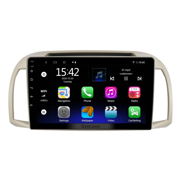 Écran tactile HD 9 pouces Android 13.0 pour 2002-2010 Radio de navigation GPS Nissan March avec prise en charge Bluetooth AUX WIFI USB DVR Carplay OBD2 DAB +