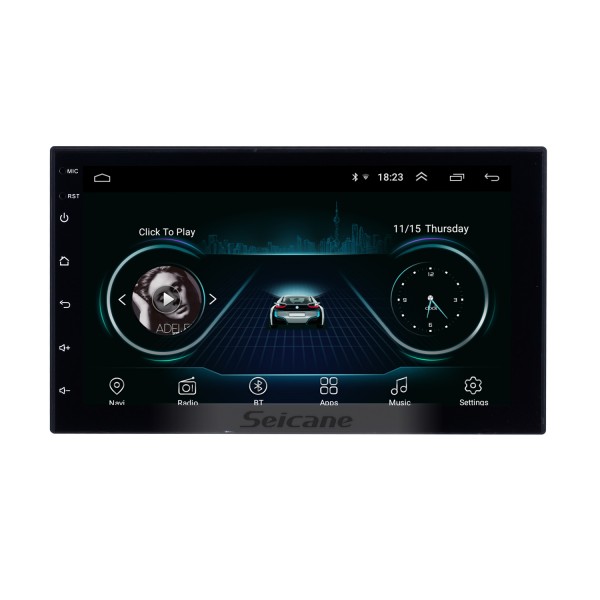 7 pouces Android Universel Radio Multimedia Player Navigation GPS Navigation Écran tactile HD Bluetooth USB Carplay Commande au volant