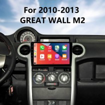 9 pouces Android 13.0 pour GREAT WALL M2 2010-2013 Système de navigation radio GPS avec support Bluetooth à écran tactile HD Carplay OBD2