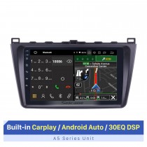 Android 10.0 2008-2015 Mazda 6 Rui Wing Radio Système de navigation GPS avec écran tactile HD 1024 * 600 Bluetooth TPMS OBD DVR Caméra de recul TV USB 3G WIFI CPU Quad Core