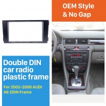 Black Double Din 2002-2006 Kit cadre Dash d'installation du panneau Adaptateur DVD Radio Audi A6 voitures Fascia