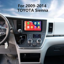 Système de navigation GPS Android 13.0 après-vente de 9 pouces pour Toyota Sienna 2015-2018 avec écran tactile capacitif TPMS DVR OBD II Appui-tête de contrôle de moniteur USB SD Bluetooth 3G WiFi Vidéo AUX Caméra arrière