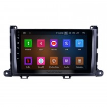 Android 13.0 Radio de navigation GPS 9 pouces pour Toyota Sienna 2009-2014 avec écran tactile HD Carplay Bluetooth WIFI Prise en charge USB AUX Mirror Link OBD2 SWC