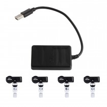 Portable Car USB TPMS avec 4 capteurs internes pour Aftermarket Android radio Surveillance de la pression des pneus Système d'alarme automatique