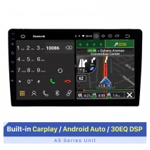 10,1 pouces Android 10.0 Navigation GPS universelle Système audio de voiture Bluetooth Carplay intégré Android Auto 4G WiFi Caméra de recul DVR DAB + Commande au volant