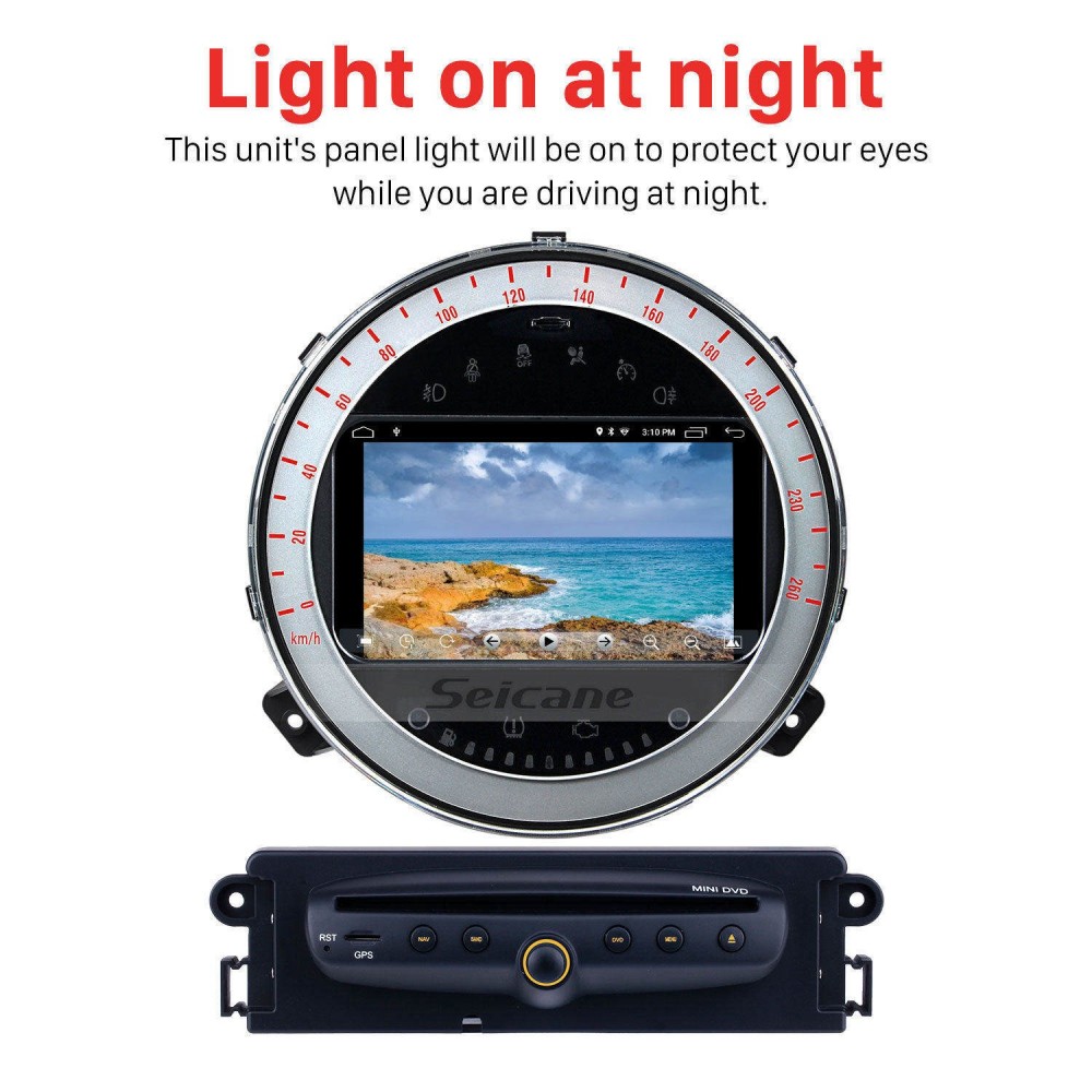 Lecteur DVD de navigation GPS de voiture Android 10.0 pour BMW Mini Cooper  2006-2013 avec radio Bluetooth 1080P vidéo USB SD caméra de recul TV DVR