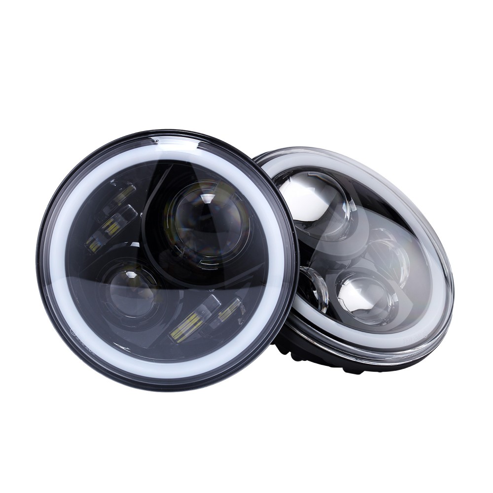 7 Inch Voiture Avant Led Halo Phare Refit Lumiere Du Jour Rond