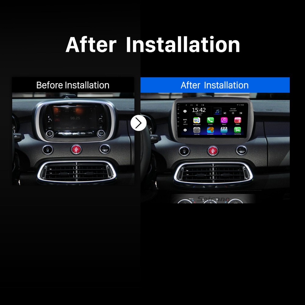 Autoradio tactile GPS Bluetooth Android & Apple Carplay Fiat 500 + caméra  de recul