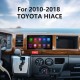 Radio à écran tactile Android 13.0 pour 2010-2016 2017 2018 Toyota Hiace avec prise en charge Carplay Bluetooth intégrée Commande au volant Caméra AHD