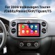 10,1 pouces Android 13.0 Radio de navigation GPS pour 2009 Volkswagen Touran/Caddy/Passat/Golf/Tiguan/T5 avec écran tactile HD Prise en charge Bluetooth USB Carplay TPMS DVR