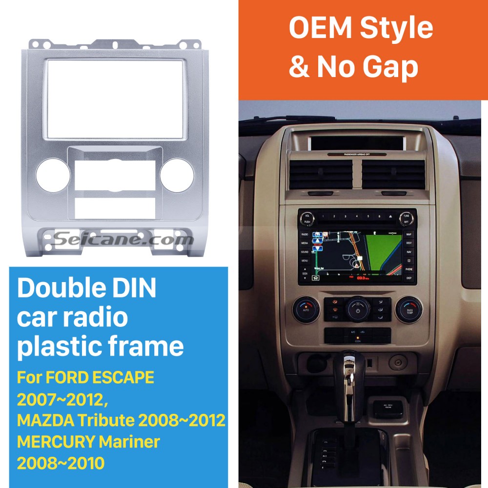 Enjuague bucal Elaborar Cornualles Plata 2Din la radio de coche de la fascia para Ford Escape Mazda Tribute  Mercury Mariner
