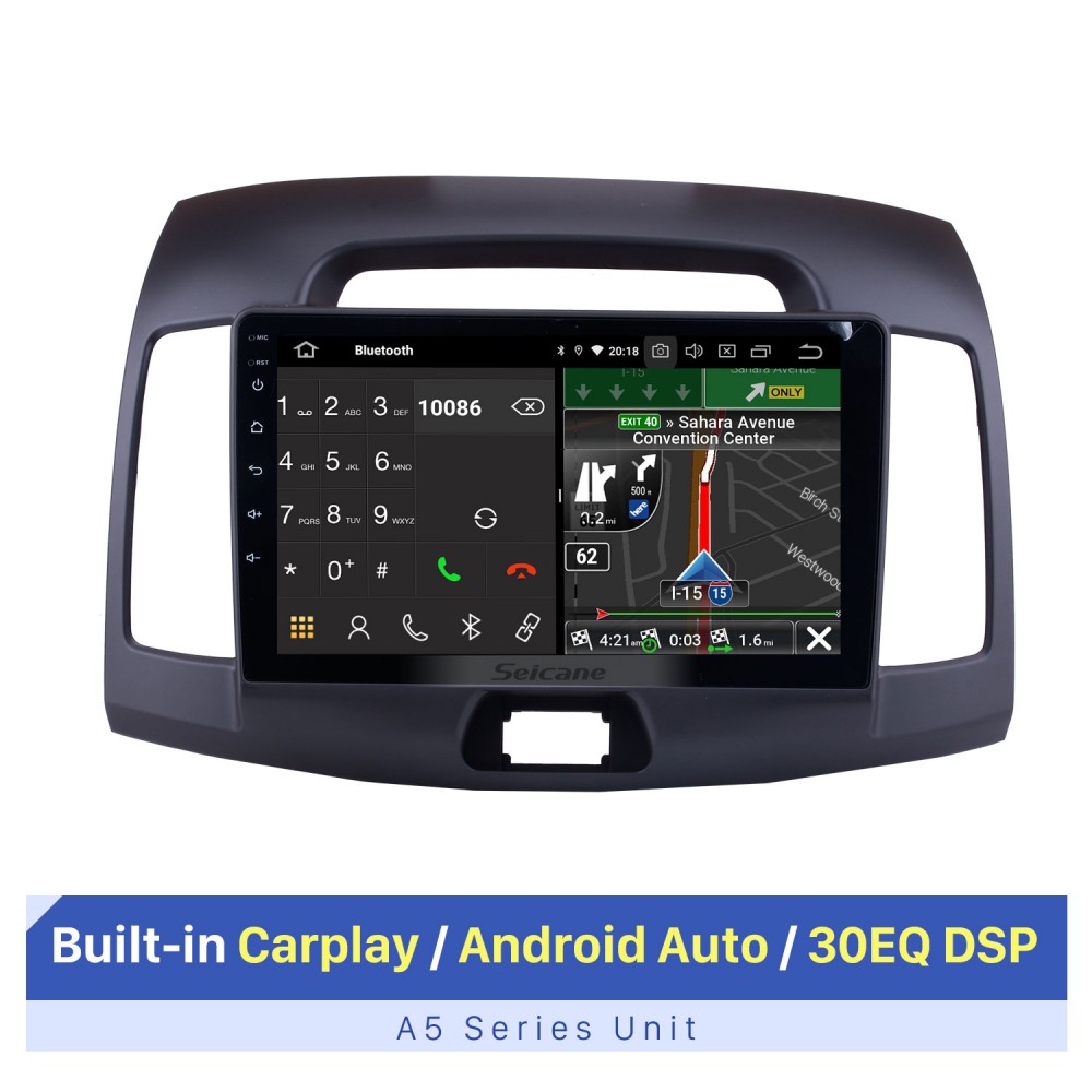 9" pulgadas Android 9.1 2+32G coche GPS Nav Espejo enlace OBD BT 3G 4G Wifi Para Elantra 11-13 