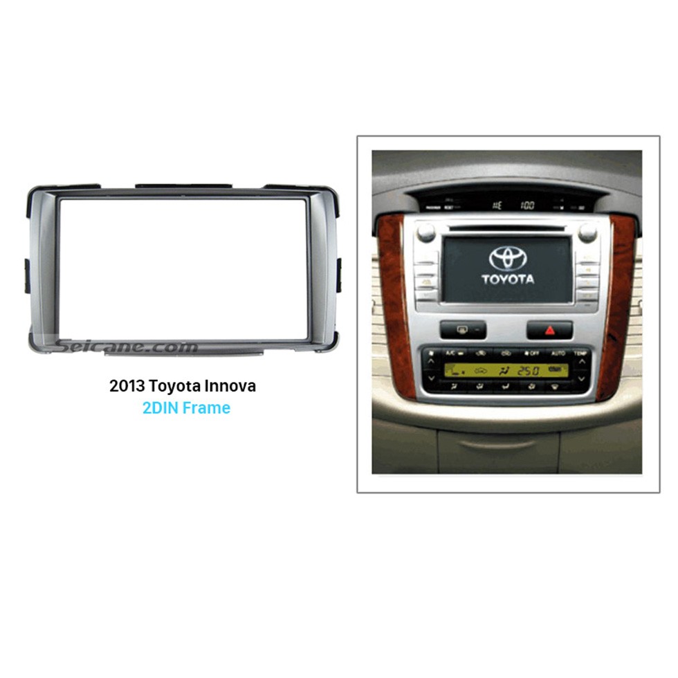Momento Clan Tecnología Plata Doble Din 2013 Toyota Innova radio de coche Fascia estéreo Kit de  instalación Capítulo de