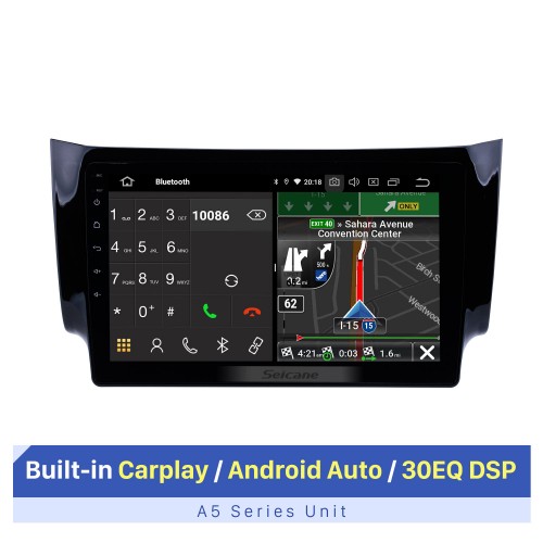 10.1 pulgadas 2012 2013 2014 2015 2016 NISSAN SYLPHY HD Pantalla táctil Sistema de navegación GPS Unidad principal Android 10.0 Radio FM / AM / RDS Soporte TPM OBD II DVR USB Bluetooth