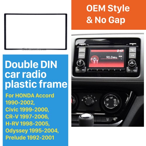 2 Din 178 * 102 mm Frame Negro universal la radio de coche de la fascia para HONDA automóvil CD Recortar Radio Kits de Montaje de coches
