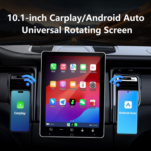 10.1 pulgadas para Universal Toyota Hyundai Kia Nissan Volkswagen Suzuki Honda Radio con pantalla HD giratoria de 180 ° Navegación GPS Bluetooth WIFI soporte Carplay DVR SWC