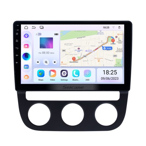 Radio de navegación GPS con Android 10,0 de 10,1 pulgadas para 2006-2010 VW Volkswagen Sagitar Auto A/C con pantalla táctil HD compatible con Bluetooth Carplay TPMS