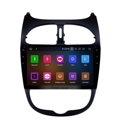 9 pulgadas Android 13.0 Pantalla táctil Autoradio para 2000-2016 PEUGEOT 206 Aftermarket Navegación GPS Bluetooth Música WIFI USB SWC Soporte Carplay Reproductor de CD DAB DVR