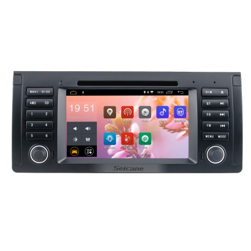 7 pulgadas Android 9.0 Muti-touch Screen autoradio DVD Player para 2000-2007 BMW X5 E53 3.0i 3.0d 4.4i 4.6is 4.8is 1996-2003 BMW 5 Series E39 con sistema de navegación GPS Sistema de audio Canbus Bluetooth WIFI Enlace espejo USB 1080P DVR