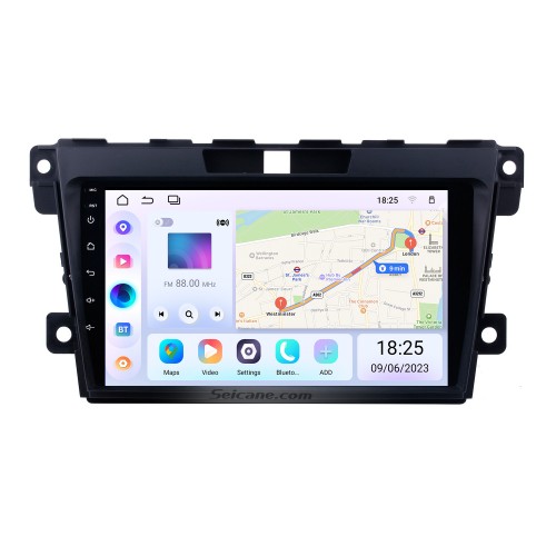 Pantalla táctil de 9 pulgadas Android 13.0 Sistema de navegación del mercado de accesorios para Mazda CX-7 2007-2014 Soporte Control del volante Bluetooth Música Radio