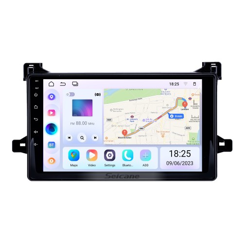 Android 13.0 de 9 pulgadas para el sistema de navegación GPS estéreo Toyota Prius 2016 con cámara de visión trasera con pantalla táctil Bluetooth OBD2 DVR HD