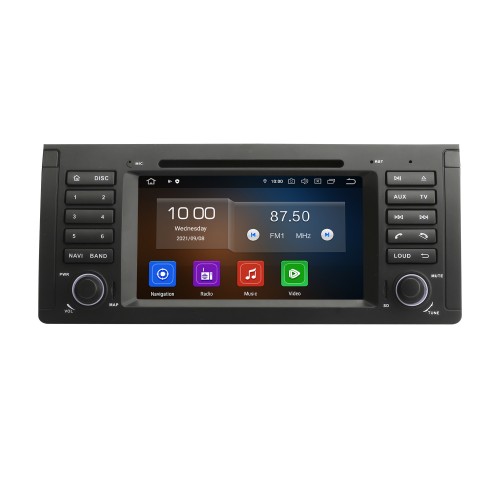 7 pulgadas Android 9.0 Muti-touch Screen autoradio DVD Player para 2000-2007 BMW X5 E53 3.0i 3.0d 4.4i 4.6is 4.8is 1996-2003 BMW 5 Series E39 con sistema de navegación GPS Sistema de audio Canbus Bluetooth WIFI Enlace espejo USB 1080P DVR