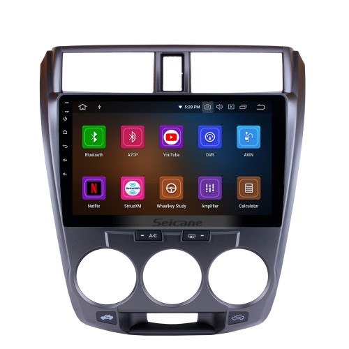 HD 1024 * 600 Pantalla táctil 2008-2013 HONDA CITY 10.1 pulgadas Radio Reproductor de DVD Android 13.0 Sistema de navegación GPS con Wifi Cámara de respaldo Bluetooth Mirror Link OBD2 DAB + DVR Control del volante